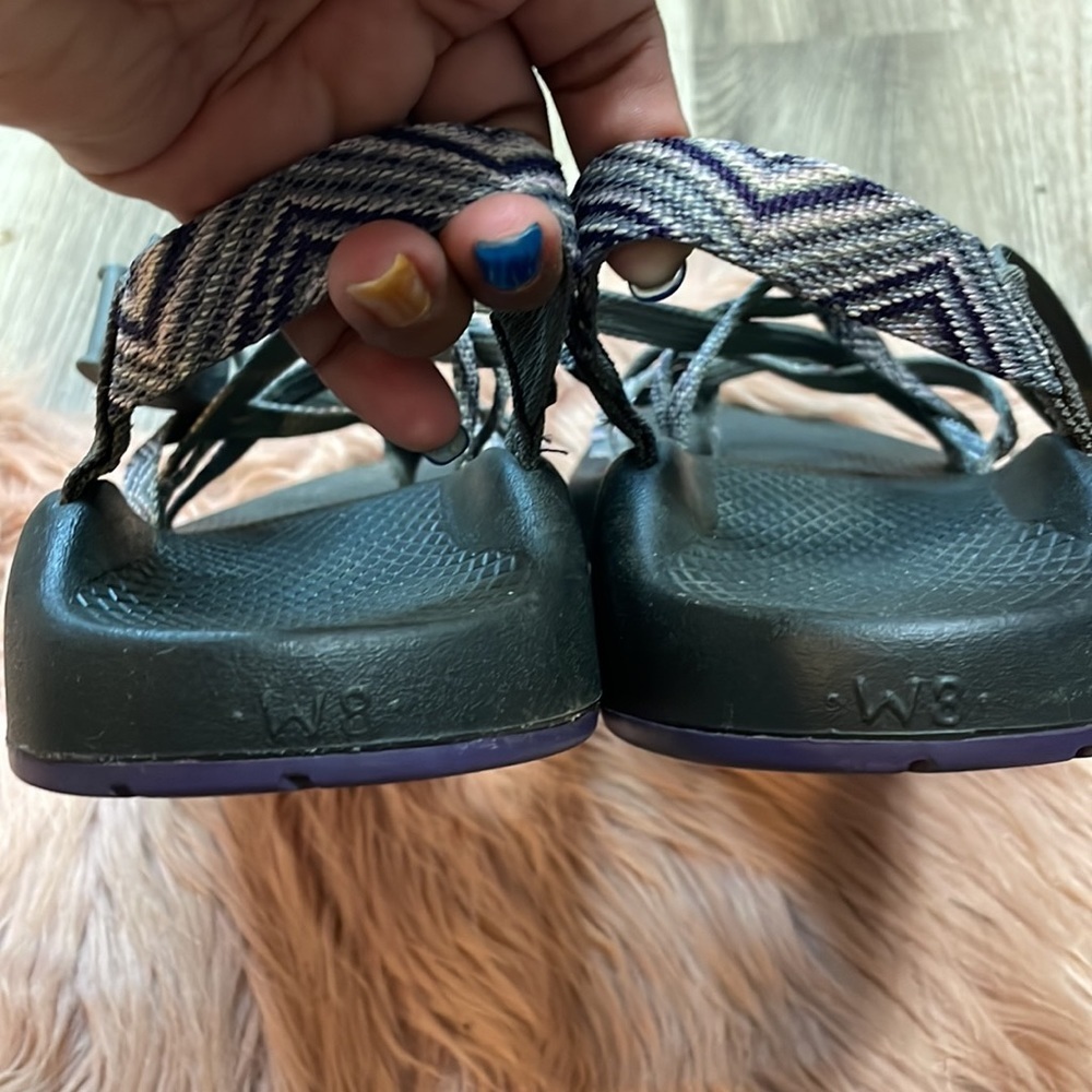 Chaco ZCloud Gray and Pink Straps Sandals Size 8 - Picture 7 of 10